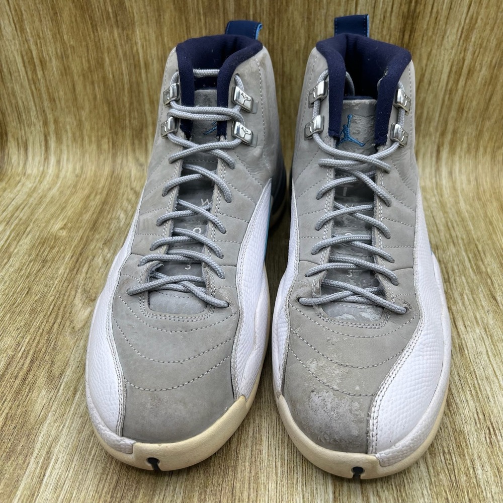 Nike Air Jordan 12 Retro Men's Size 9 Grey University Blue Sneakers 130690-007 - Picture 2 of 10
